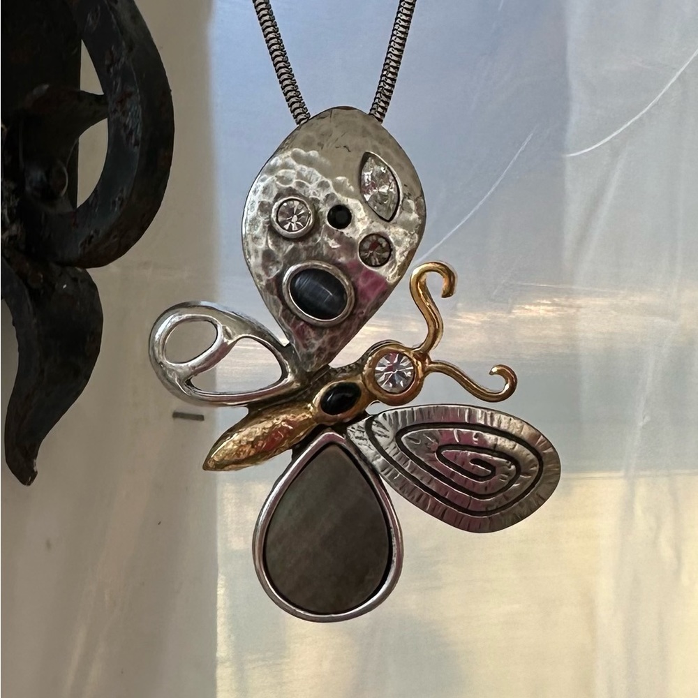 CHICO’S Butterfly Statement Necklace - Picture 4 of 8